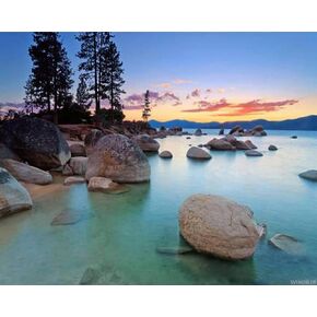 Svinoiler DIY Paint by Numbers Lake Tahoe Canvas Painting with acrylic paintbrush for begins beginners Artwork Gift 16 "× 20"