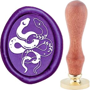 CRASPIRE YIN YANG WAX SEAL SEAL SNAIN SELING WAX STAMPS SNAKE OVAL RETRO VINTAGE READERABLE READ مع مقبض الخشب لدعوات الزفاف عيد الميلاد هدايا عيد الشكر هدايا