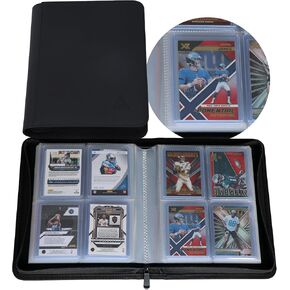 Rayvol 4-Pocket Toploader Binder لبطاقات التداول ، يتضمن 112 Toploaders 28 صفحة شفافة ، وجبال محمل أعلى مع صفحات بيضاء للبطاقات في 3 × 4 Toploaders