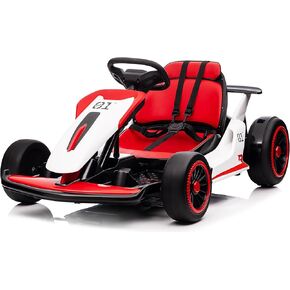 24V Go Kart for Kids من 6 إلى 12 عامًا ، child electric drift go-kart مع وضع الموسيقى ، والانجراف الكهربائي GO CART مع محرك قوي للطفل 6+ سنوات ، و 2 سرعات متوفرة ، حمولة كحد أقصى 110 رطل (أسود 1)