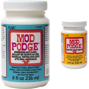 Mod Podge Dishwasher Safe Waterbased Sealer, Glue and Finish (8-Ounce), CS15059 Gloss, 8 Ounce & CS11301 Waterbase Sealer, Glue and Finish, 8 Oz, Matte