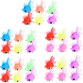 Balacoo 20pcs عائم مزيف: محاكاة الذهب الذهب الناعم - حوض السمك الاصطناعي ، زخرفة أسماك مزيفة واقعية ملونة لزخارف أسماك الحوض