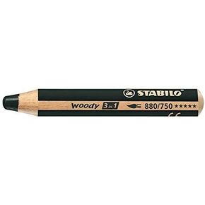 3 x STABILO Woody 3 in 1 Multi-Talented Jumbo Pencil - Black (880/750)