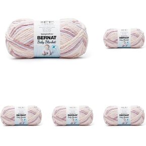 Bernat Baby Blanket bb Little Lilac Dove yarn - 2 Pack of 10.5oz/300g - Polyester - #6 Super Bulky - 220 ياردة - الحياكة/الكروشيه