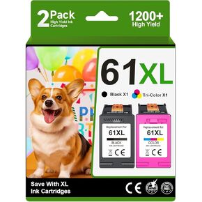 62XL Ink Cartridges Replacement for 62XL Ink Cartridge Combo Pack Work with Envy 5540 5542 5545 5640 5642 5660 5665 7644 7640 OfficeJet 5740 8040 OfficeJet 200 250 258, 2-Pack