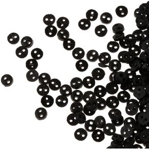 50pcs الأزرار الصغيرة السوداء لملابس DIY Doll ، أزرار صغيرة مستديرة ، وأزرار صغيرة ، وملابس الدمية ، مستلزمات الخياطة ، مستلزمات التثبيت السهلة في الحجم والضوء ، السحابات (5 مم) (ZS597)