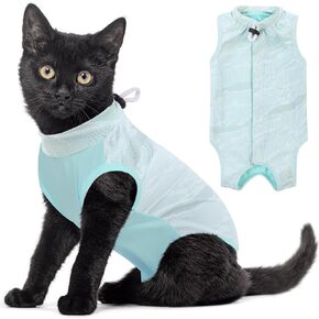 SUNFURA Breathable Cat Recovery Suit - Anti Licking Cat Surgery Suit Female Cat Onesie for Cats After Surgery Kitten Surgical Spay Suit Pet Body Suit Post Surgery E Collar Cone Alternative Pink S