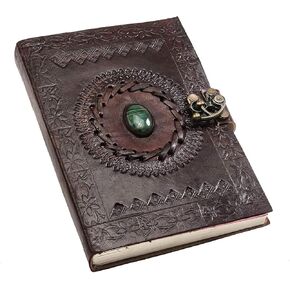 Mangalmurti Handicrafts كتابة دفتر ملاحظات - Notike Handmade Leather Bound Daily Notepad للرجال والنساء الورق غير المبطن متوسطة 7 × 5 بوصات ، أفضل هدية لكتاب الرسم الفني ، مذكرات السفر (براون)
