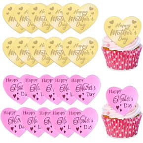 Mother's Day Cupcake Topper Love Acrylic Cake Decoration for Mother's Day Birthday Cake Party Decoration Supplies