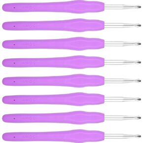 8pcs 5mm Crochet Hook ، Exize H Crochet Needle ، إبرة حاكمة الألومنيوم المريحة للمبتدئين ، مناسبة لخطوطي DIY ، سترات الحياكة ، القبعات والأوشحة (الأرجواني)