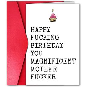 Rude Birthday Card for Men, Funny Birthday Card for Best Male Female Friend, Humor Bday Gift (Magnificent)