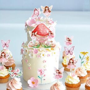 Fairy Cupcake Topper ، 25 PCS Fairy Cake Topper ، Decorations Fairy Birthday Party ، Decorations First First Decords