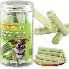 Freeze Drying Dog Training Treats - Crunchy Dogs Chew Sticks, Natural Healthy Dog Snacks, Dried Cod Skins Treat for Small, Medium & Large Breeds, 4.5 Inches/11 CM