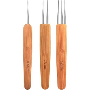 3 قطع Dreadlock Crochet Hook Tool Crochet Hook Needls تشمل 1 خطاف 2 خطاف 3 خطافات لتجفيف الشعر جديلة جديلة الحرف النسيج مجموعة السنانير المجدل (0.5 ملم)