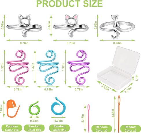 NANXITU 4Pcs Crochet Ring + 120Pcs Stitch Markers Adjustable Crochet Tension Rings for Finger Handmade Open Yarn Guide Crocheting Rings Knitting Accessories with Box,The Ideal Aid to Crochet Supplies in Saudi Arabia