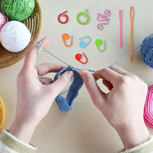 NANXITU 4Pcs Crochet Ring + 120Pcs Stitch Markers Adjustable Crochet Tension Rings for Finger Handmade Open Yarn Guide Crocheting Rings Knitting Accessories with Box,The Ideal Aid to Crochet Supplies in Saudi Arabia