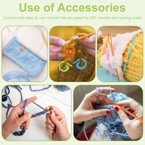 NANXITU 4Pcs Crochet Ring + 120Pcs Stitch Markers Adjustable Crochet Tension Rings for Finger Handmade Open Yarn Guide Crocheting Rings Knitting Accessories with Box,The Ideal Aid to Crochet Supplies in Saudi Arabia