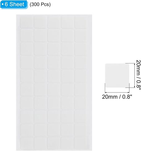 PATIKIL Double Sided Sticky Dot 0.6x0.6 Inch / 15x15mm, 300 Pcs in 6 Sheet Removable Clear Sticky Tack Square Putty for Balloon, Crafts, Art Festival Decoration in Saudi Arabia
