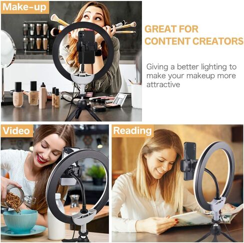 UBeesize 10" Key Light for Streaming, Desk Ring Light with Adjustable Arm, Zoom Lighting for Home Office, Gaming, Podcast, Video Calls, and Recording in Kuwait