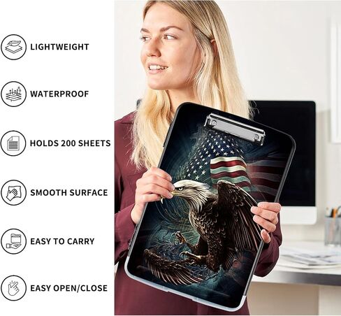 Clipboard with Storage,Pen Holder,Heavy Duty Clipboard Storage Box with Clips for Coaches Folder Case,School Office Supplies-Flag Fierce Eagle in Saudi Arabia