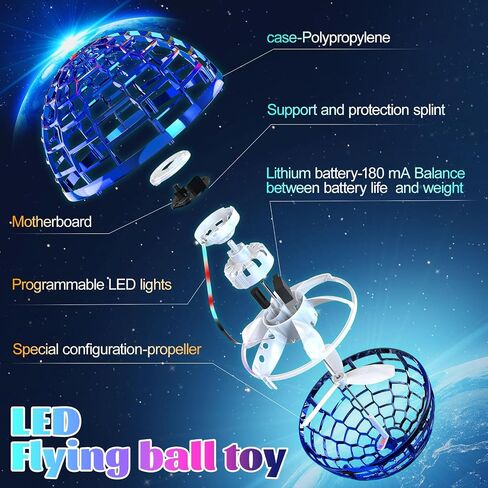 Flying Orb Toys, Galaxy Boomerang, 2024 Upgraded Hand Controlled Hover Ball, Cosmic Globe, 360 Rotating Cool Fidget Spinner, Mini Drone Flyorb Toy Gift for 6-10+ Kids & Adults in Saudi Arabia