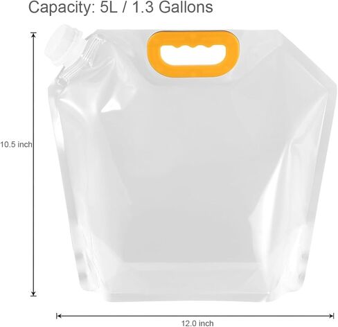Transparent Water Storage Bladder, Reusable Gereal or Liquid Storage Container with Handle for Kitchen or Camping Organization Drinking Water Bags For Camping or Seed Storage Bags (1.3 GAL) in Saudi Arabia