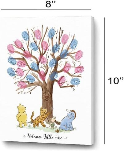 Azbuk Gender Reveal Fingerprint Tree, Winnie Baby Shower Gender Reveal Game, Winnie Baby Shower Guest Book, Baby Shower Keepsake, Gender Reveal Party Decorations in Kuwait