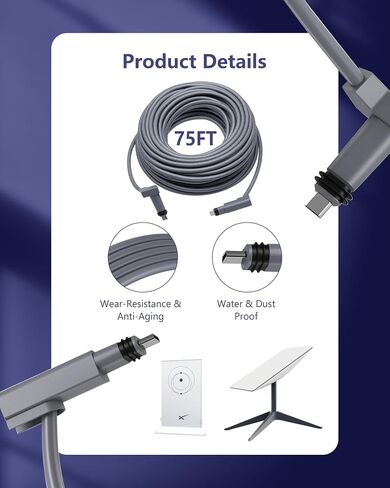 Replacement Cable 32.8ft for Starlink Cable, FTP Network Cable Satellite Compatible with Starlink Standard V2 Dish and Router (Starlink Standard Actuated Kit), (10m/32.8ft) in Saudi Arabia