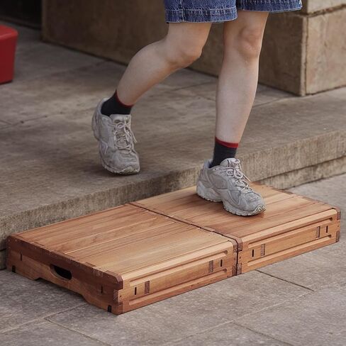 Wooden Platform, Two Combination Packs, one Step Stool for The Elderly and Children, Porch Steps, Mobile Steps, Suitable for Disabled, Elderly, and Children in Kuwait