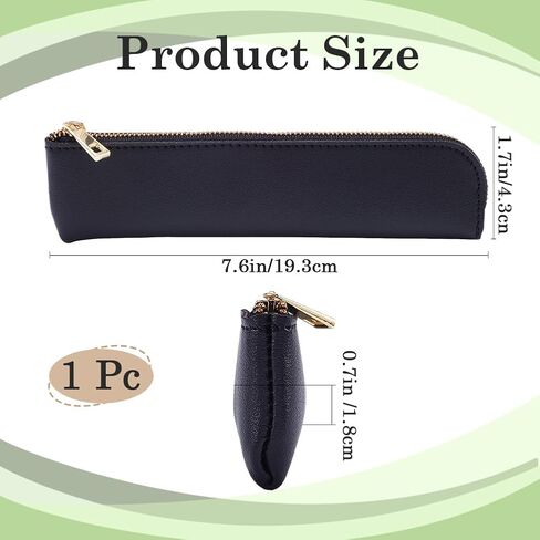 GORGECRAFT Stationery Storage Bag PU Leather Pencil Case Slim Design Soft Small Aesthetic Pen Pouch Solid Color Portable Zipper Cosmetic Bag for Pen Pencils Markers Gifts (Pink) in Kuwait