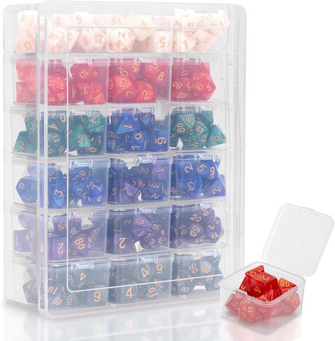 KISLANE Plastic Storage for 210 Dices, Display Case With 18 Boxes Each Holding up to 12 Dices, Dice Case for DnD Dice Great for Dice Collectors or RPG D&D Games(1-Pack Transparent) in Saudi Arabia