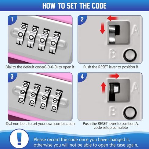 Portable Travel Safe Lock Box 4-Digit Combination Mini Safe Box, Anti-Theft Beach Security Lockbox Waterproof Small Lockable Box with Removable Wire Rope for Dorm Beach Hotel Car Home Office in Saudi Arabia