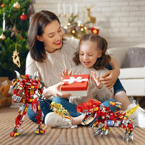STEM 2 In1 Tyrannosaurus Dinosaur Kits ، متوافقة مع مجموعة Dinosaur Lego ، وتحويل مجموعات بناء روبوت الميكانيكية للبالغين ، لعبة التعليمية للهدية للأطفال الأولاد 6-10 (504 PCS) in Kuwait