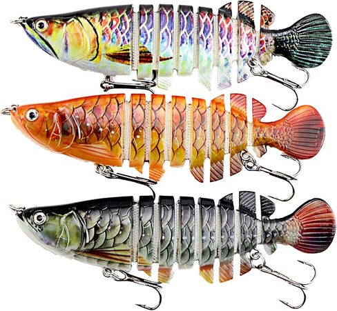 Fishing Lures for Freshwater and Saltwater, Lifelike Swimbait for Bass Trout Crappie, Slow Sinking Bass Fishing Lure, Amazing Fishing Gifts for Men, Must-Have for Family Fishing Gear in Saudi Arabia