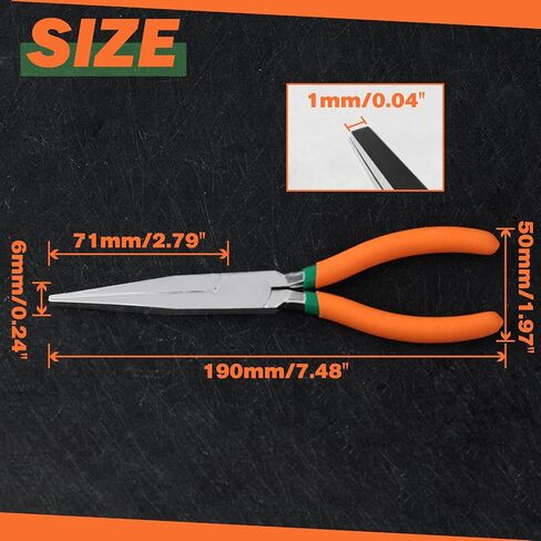 SPEEDWOX Long Flat Nose Pliers - 7.5 Inch Smooth Jaw Pliers for Jewelry Making, Hard to Reach Spaces, Wire Straightening in Kuwait