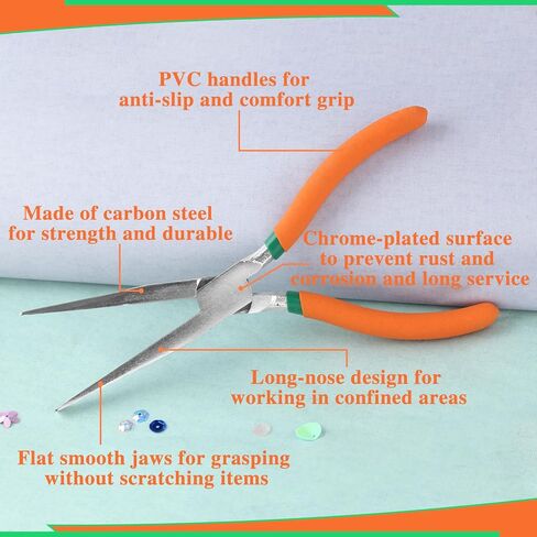 SPEEDWOX Long Flat Nose Pliers - 7.5 Inch Smooth Jaw Pliers for Jewelry Making, Hard to Reach Spaces, Wire Straightening in Kuwait