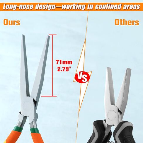 SPEEDWOX Long Flat Nose Pliers - 7.5 Inch Smooth Jaw Pliers for Jewelry Making, Hard to Reach Spaces, Wire Straightening in Kuwait