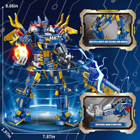 STEM 2 In1 Tyrannosaurus Dinosaur Kits ، متوافقة مع مجموعة Dinosaur Lego ، وتحويل مجموعات بناء روبوت الميكانيكية للبالغين ، لعبة التعليمية للهدية للأطفال الأولاد 6-10 (504 PCS) in Kuwait