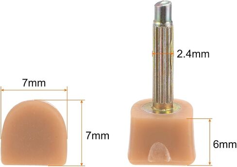 HARFINGTON 3 Pairs TPU High Heel Tips Shoes Replacement Tap Caps for Women High Heel Shoes 2.4mm Pin, 12x12mm U-Shape Heel Repair Caps, Beige in Kuwait