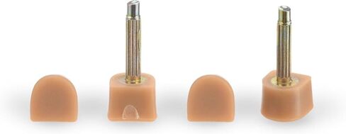 HARFINGTON 3 Pairs TPU High Heel Tips Shoes Replacement Tap Caps for Women High Heel Shoes 2.4mm Pin, 12x12mm U-Shape Heel Repair Caps, Beige in Kuwait