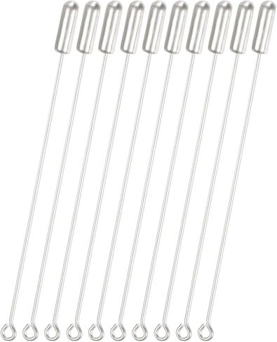 30-Pack Brooch Stick Pins, 2.8 Inch Copper Long Needle Eye Pin with Stopper Ends for DIY Clothing/Accessories/Suit Tie/Jewelry, Straight Flat Head Pins [Silver/Gold/Bronze] in Saudi Arabia