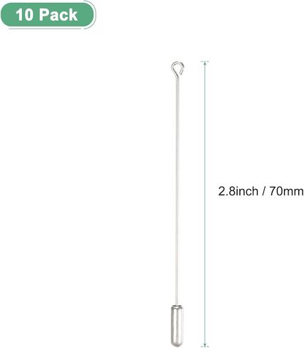 30-Pack Brooch Stick Pins, 2.8 Inch Copper Long Needle Eye Pin with Stopper Ends for DIY Clothing/Accessories/Suit Tie/Jewelry, Straight Flat Head Pins [Silver/Gold/Bronze] in Saudi Arabia