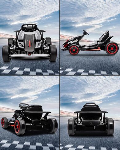 24V Go Kart for Kids من 6 إلى 12 عامًا ، child electric drift go-kart مع وضع الموسيقى ، والانجراف الكهربائي GO CART مع محرك قوي للطفل 6+ سنوات ، و 2 سرعات متوفرة ، حمولة كحد أقصى 110 رطل (أسود 1) in Saudi Arabia