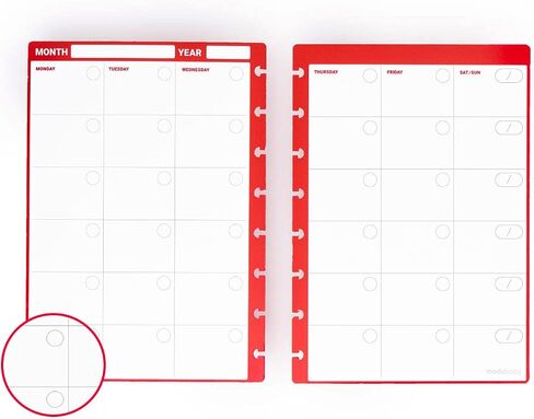 Modubooq - 16 magenta to-do list reusable discbound duratech3 pages - inserts with to do lists for smart notebook - A5 in Kuwait
