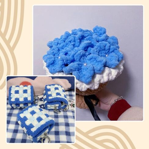Chunky Chenille Yarn for Crochet 500g DIY Knitting Blanket Amigurumi Hat Scarf Soft Yarn Super Bulky Yarn (1, Blue) in Kuwait