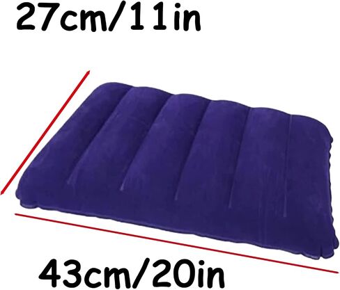 Ultralight Inflatable Camping Pillow Squared Flocked Fabric Air Pillow for Beach Hiking,Camping,Traveling,Napping,Desk Rest,Neck Lumbar Support Grey in Kuwait