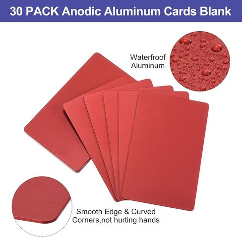 PATIKIL 30 Pack Metal Business Cards ANODIDED 0.8 مم من الفراغات الألومنيوم السميكة الفراغات الأسماء 3.4x2 in Saudi Arabia