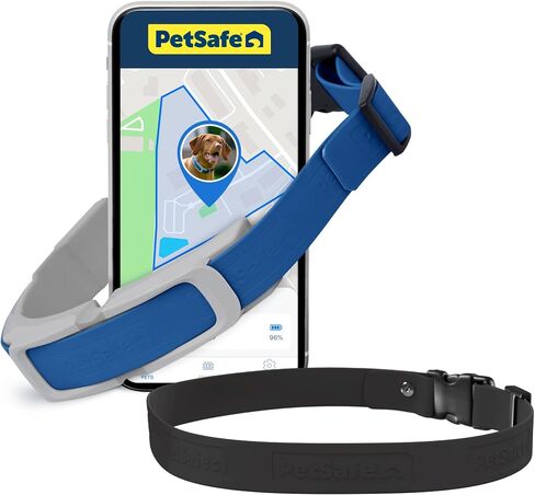 PetSafe Guardian GPS + Tracking Dog Fence Collar, GPS Dog Collar Fence System with App, Waterproof Rechargeable Collar, Tracking Collar for Medium and Large Dogs (Blue/Gray), Subscription Required in Kuwait
