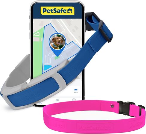 PetSafe Guardian GPS + Tracking Dog Fence Collar, GPS Dog Collar Fence System with App, Waterproof Rechargeable Collar, Tracking Collar for Medium and Large Dogs (Blue/Gray), Subscription Required in Kuwait