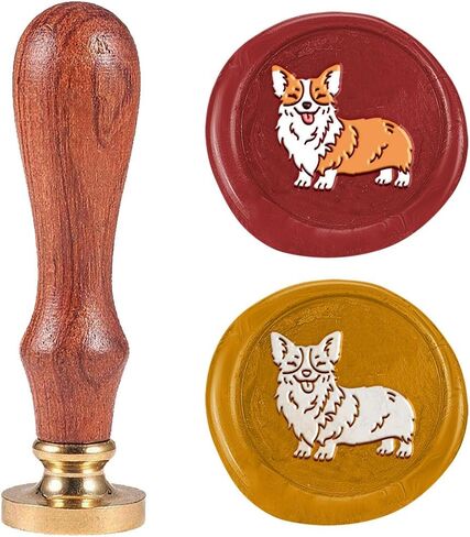 Corgi Wax Seal Stamp 1" Dog Vintage Sealing Stamps Removable Brass Head Seal Stamp with Wooden Handle for Envelope Greeting Card Wedding Invitations Wine Package Gift Wrapping in Saudi Arabia